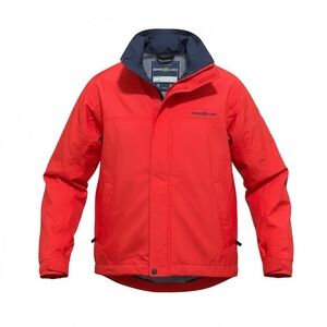 Henri Lloyd Red Sailing Windbreaker Jacket with Navy Trim- Nautical